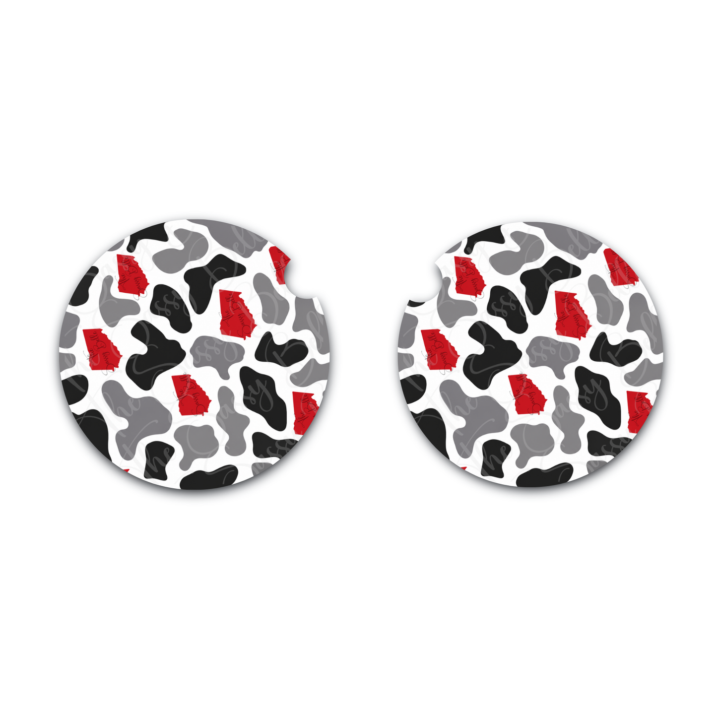 State of Georgia Duck Camo Car Coasters, Set of Two, Neoprene Car Coasters