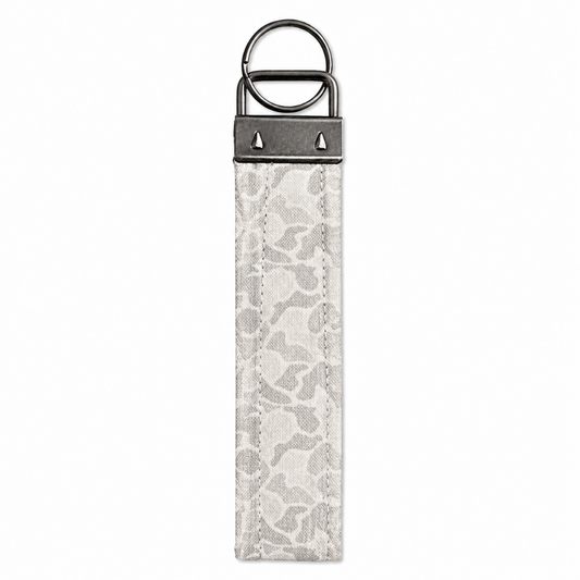 Camo Keychain Strap, White Duck Camo, Handmade Fabric Keychain, Car Key Holder 5.5 inches