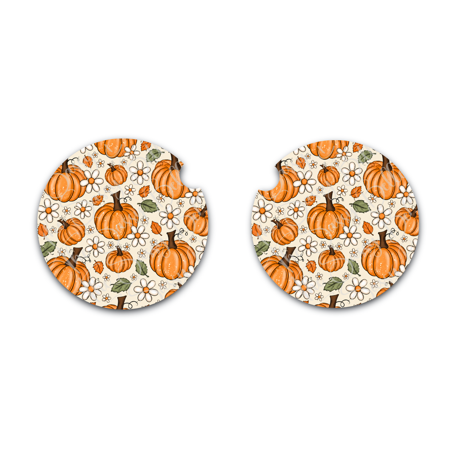 Fall Pumpkin Car Coasters, Cup Holder Inserts, Car Cup Holder, Interior Vehicle Accessories, Gift for Driver, Fall Themed Decor, Cute Car Gift, Neoprene Car Coasters