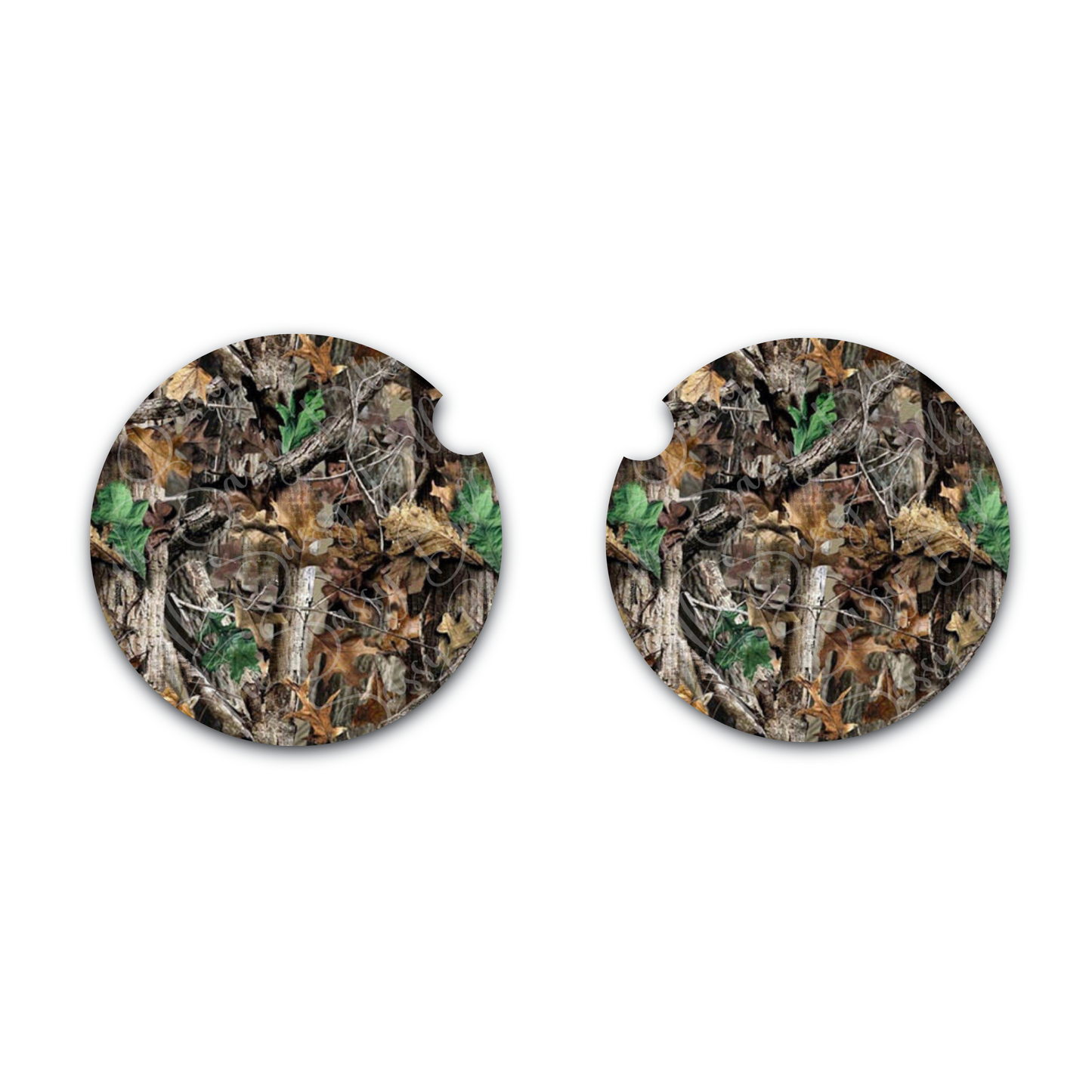 Camo Car Coasters, Advantage Inspired Camouflage, Neoprene Coasters Set of Two, Interior Auto Accessories