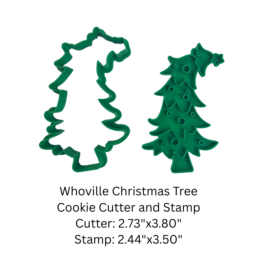 Whoville Christmas Tree Cookie Cutter & Stamp Set | Christmas Tree Cookie Cutter