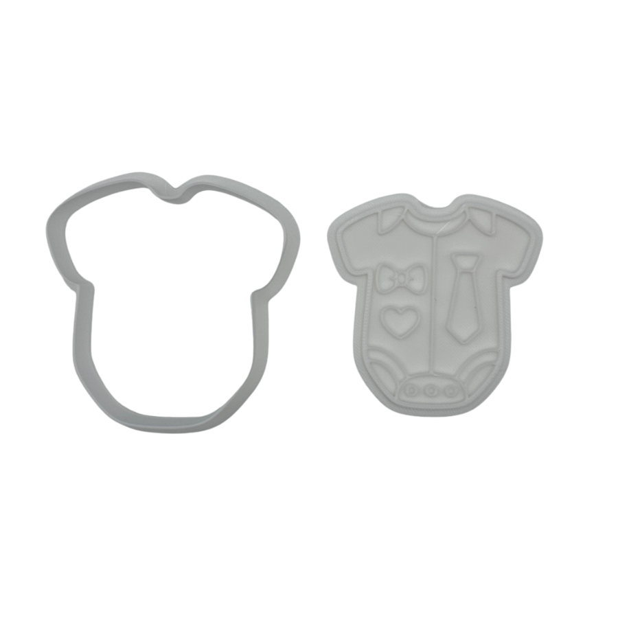 Gender Reveal Baby Bodysuit Cookie Cutter & Stamp Set