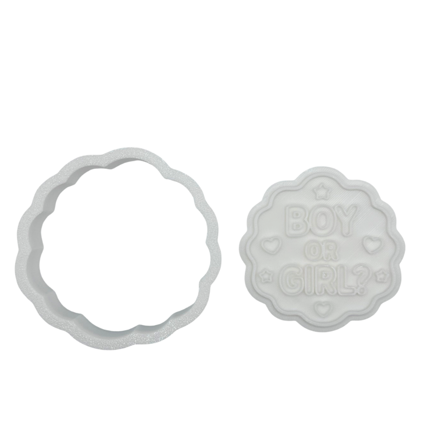 Boy or Girl? Gender Reveal Cookie Cutter & Stamp