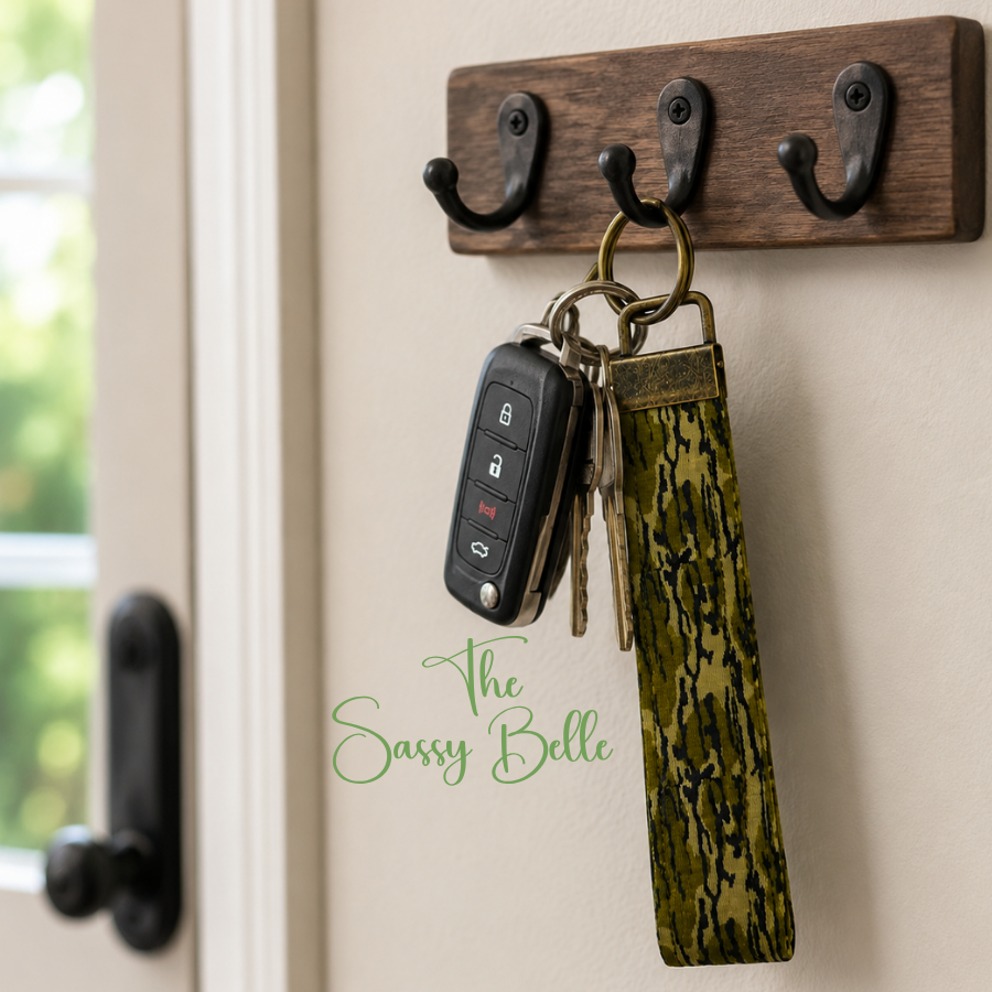 Camouglage Keychain Strap | Bottomland Inspired Camo | Handmade Cotton 5.5" Keychain | Car Key Holder