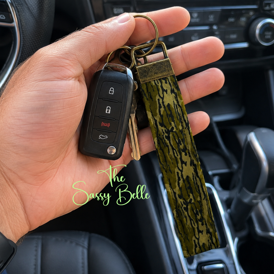 Camouglage Keychain Strap | Bottomland Inspired Camo | Handmade Cotton 5.5" Keychain | Car Key Holder