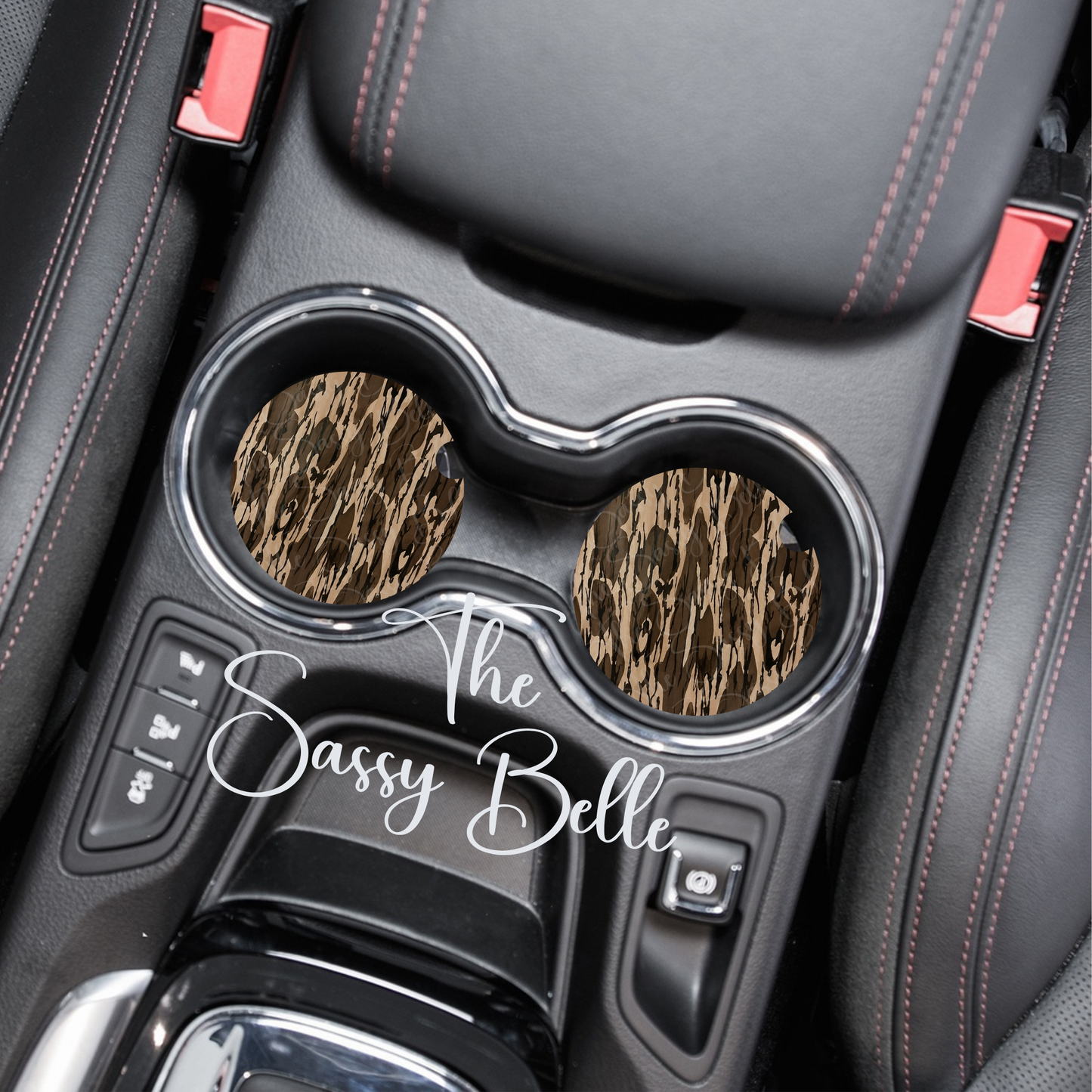 Camo Car Coasters, Brown Bottomland Inspired Camo, Neoprene Car Coasters