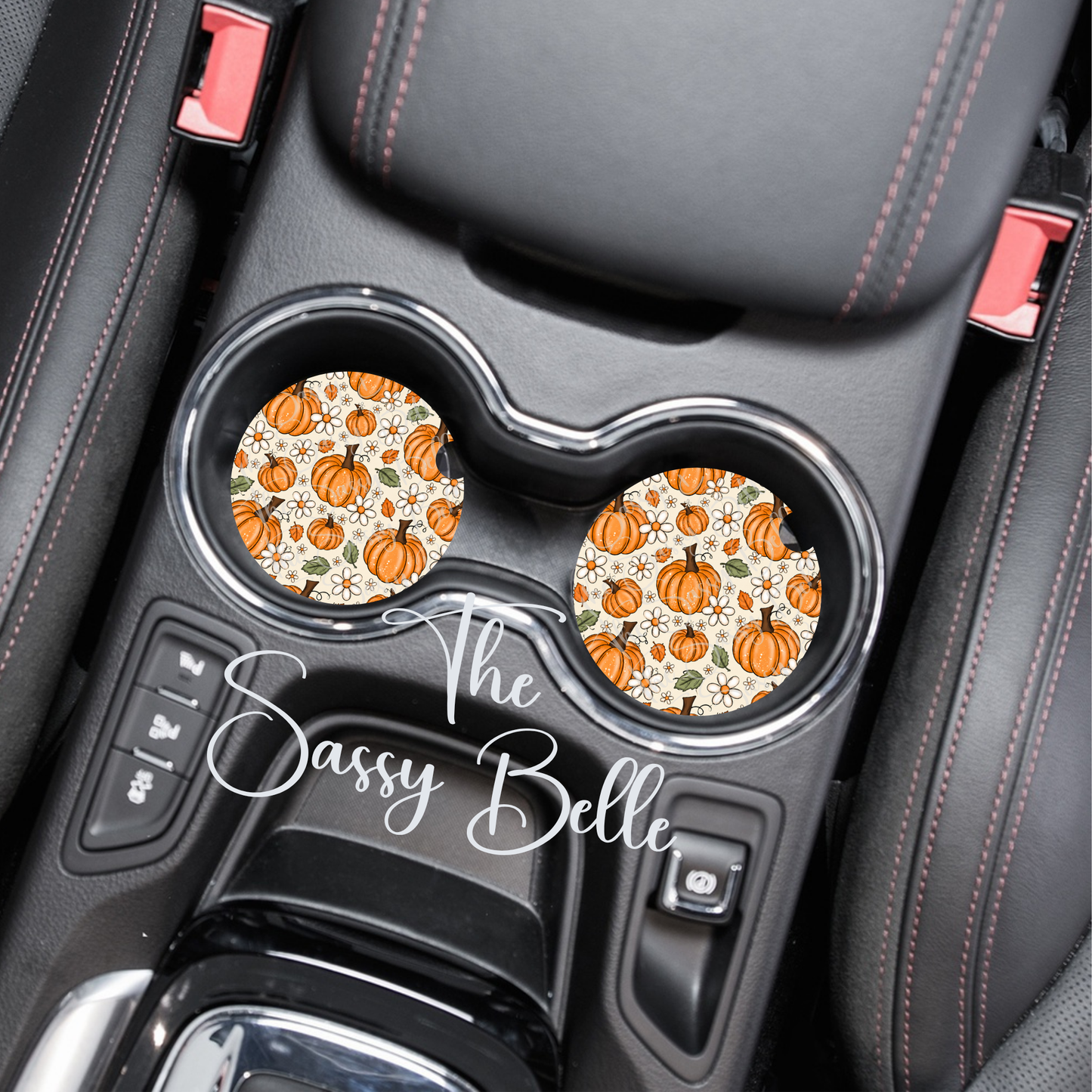 Fall Pumpkin Car Coasters, Cup Holder Inserts, Car Cup Holder, Interior Vehicle Accessories, Gift for Driver, Fall Themed Decor, Cute Car Gift, Neoprene Car Coasters