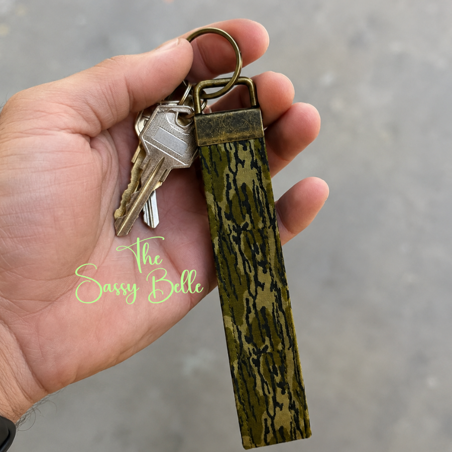 Camouglage Keychain Strap | Bottomland Inspired Camo | Handmade Cotton 5.5" Keychain | Car Key Holder
