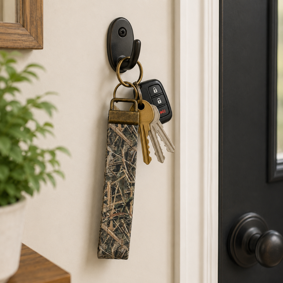 Camo Keychain Strap, Shadowgrass Inspired Camo, Handmade Cotton 5.5" Keychain, Car Key Holder