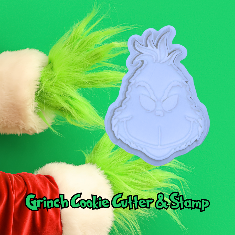 Grinch-Inspired Face Cookie Cutter & Stamp