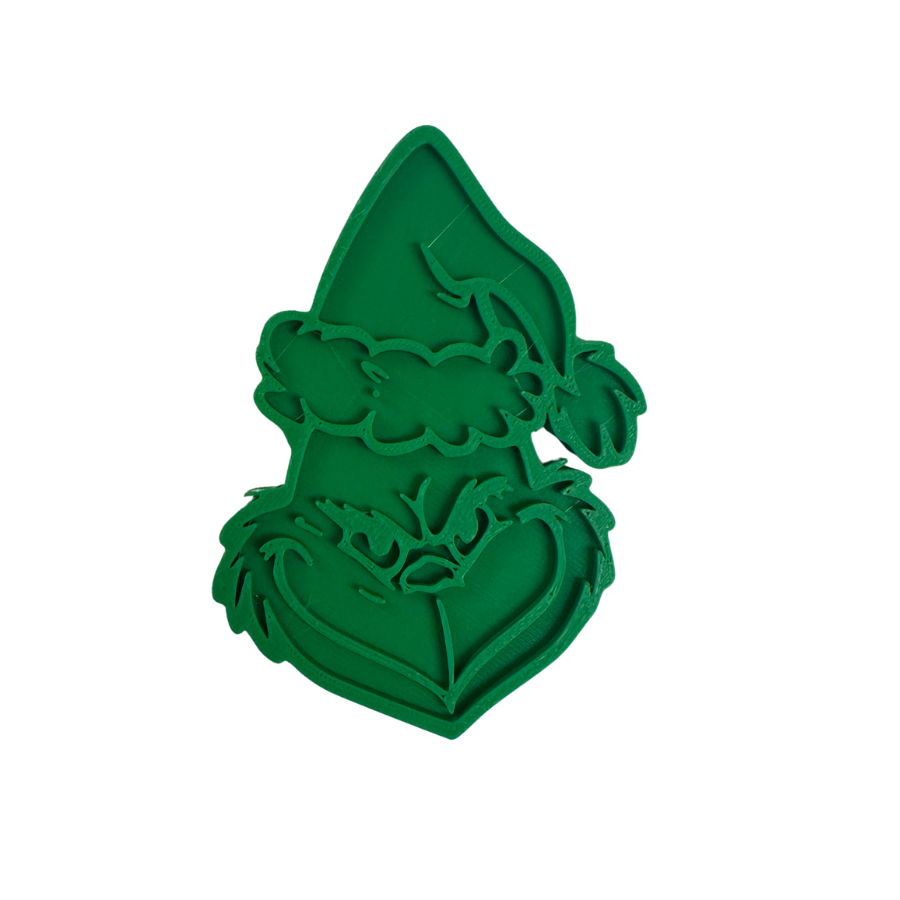 Grinch Santa Hat Cookie Cutter & Stamp Set | Christmas Cookie Cutter