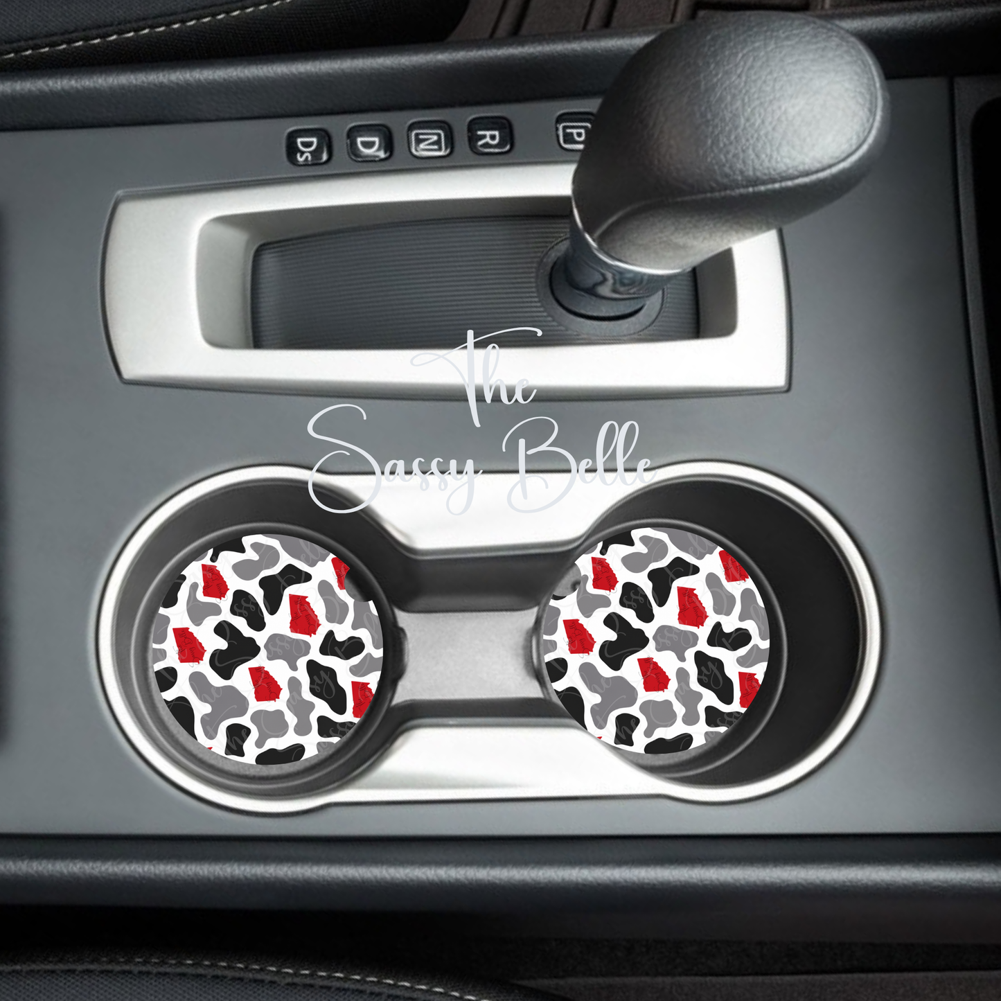State of Georgia Duck Camo Car Coasters, Set of Two, Neoprene Car Coasters