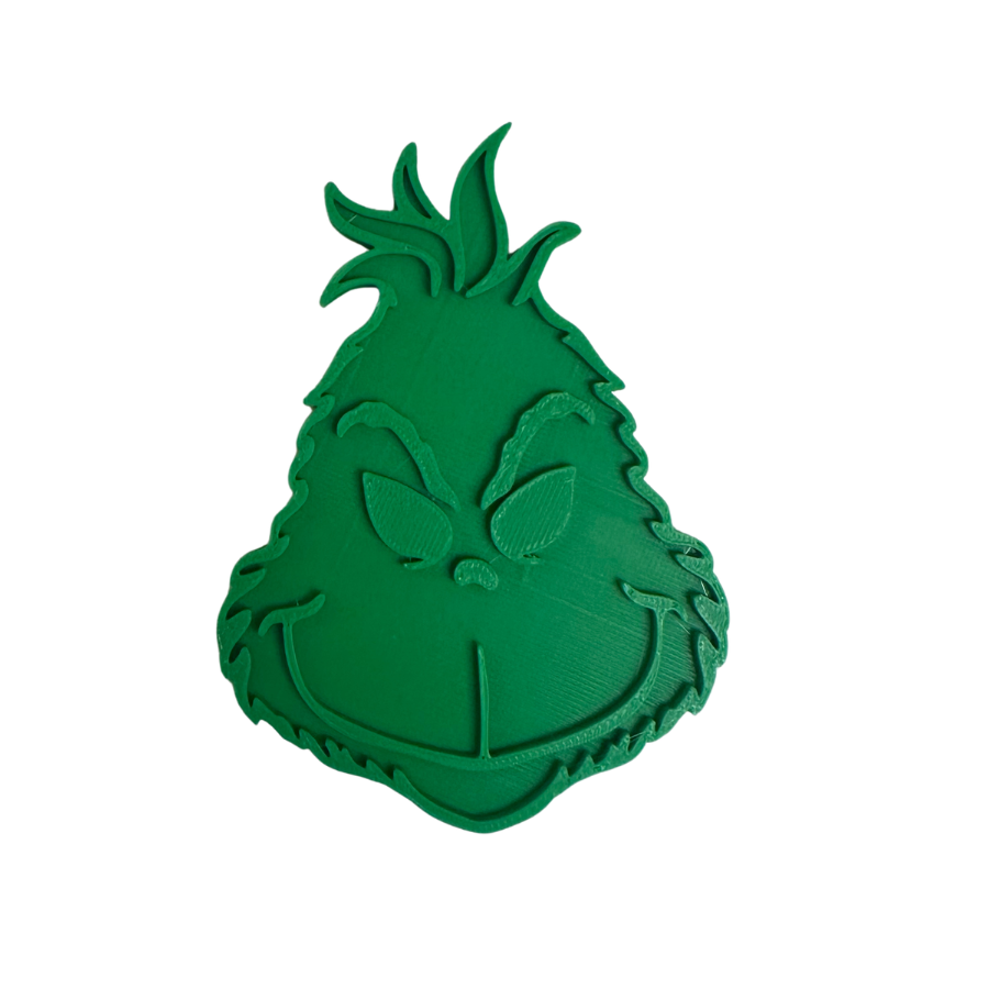 Grinch Face Cookie Cutter & Stamp Set | Christmas Cookie Cutter | Holiday Baking & Cookie Decorating Tool