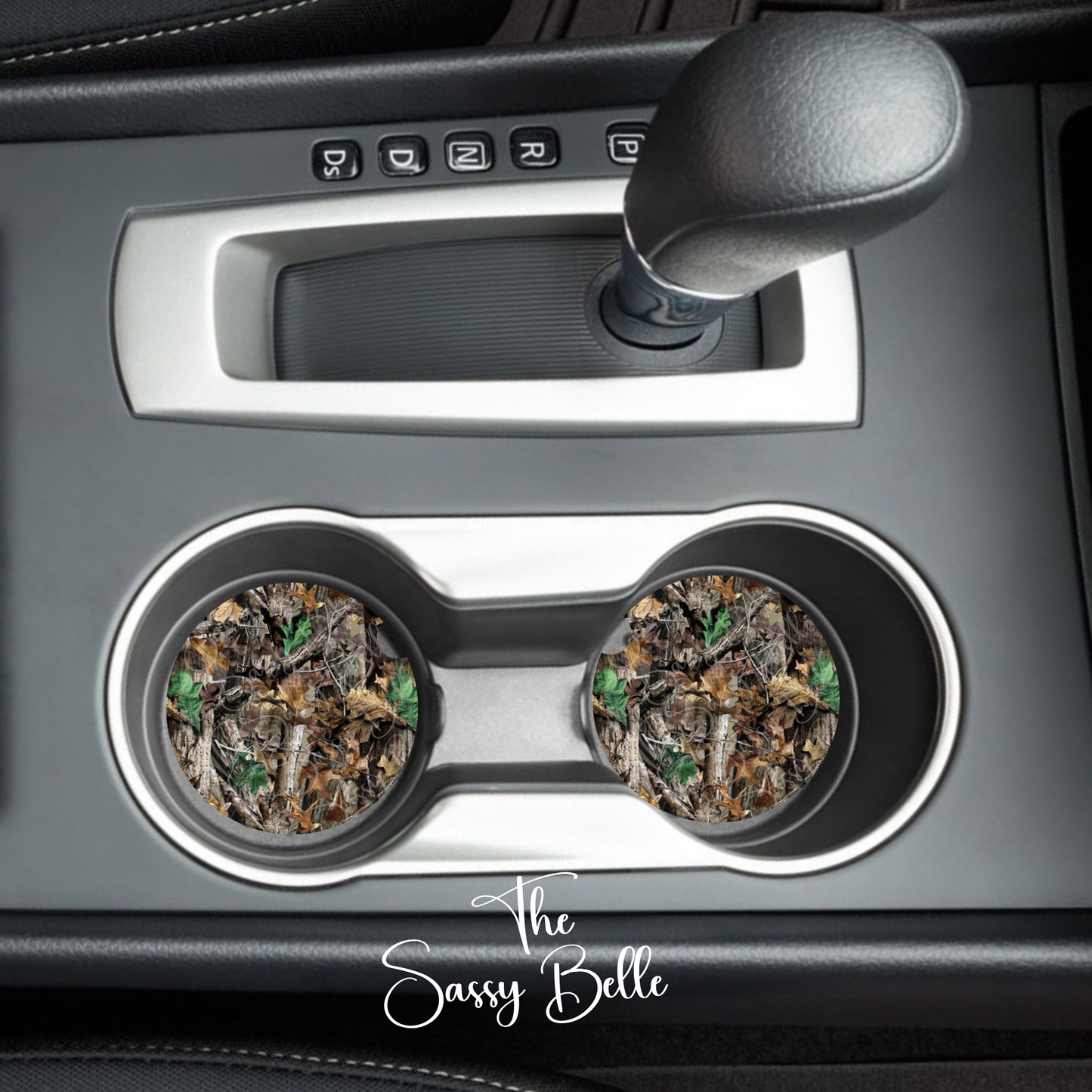 Camo Car Coasters, Advantage Inspired Camouflage, Neoprene Coasters Set of Two, Interior Auto Accessories
