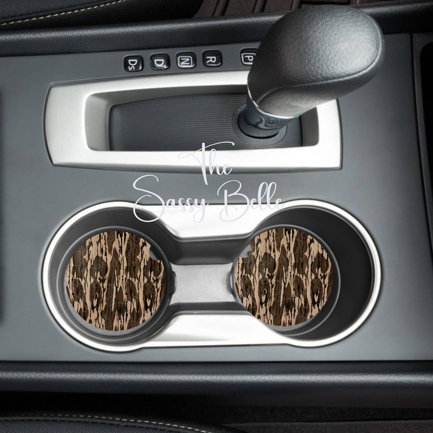Camo Car Coasters, Brown Bottomland Inspired Camo, Neoprene Car Coasters