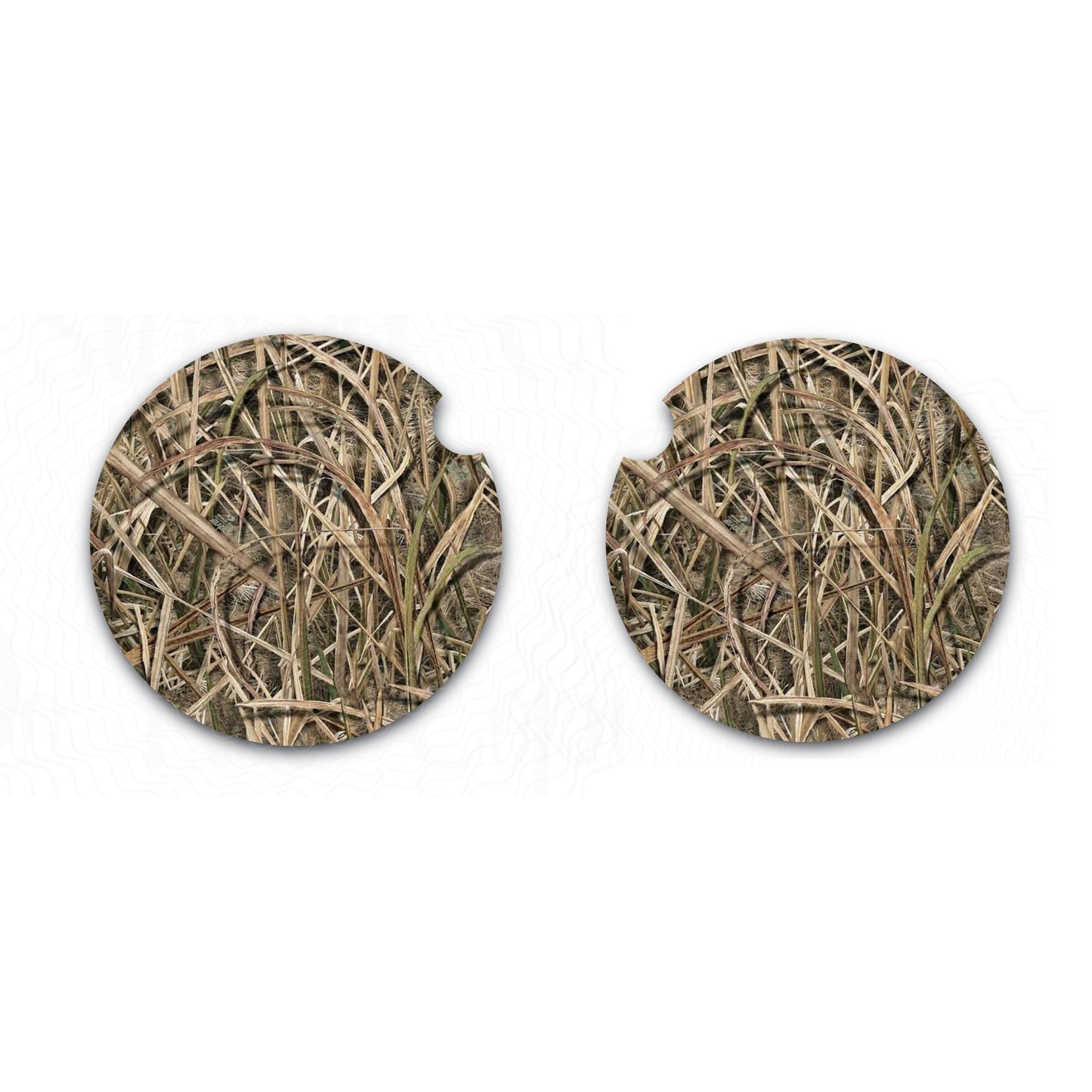 Shadow Grass Camo Car Coasters, Car Cup Holders, Auto Accessories, Nature Inspired Coasters, Set of Two, Soft Neoprene Material