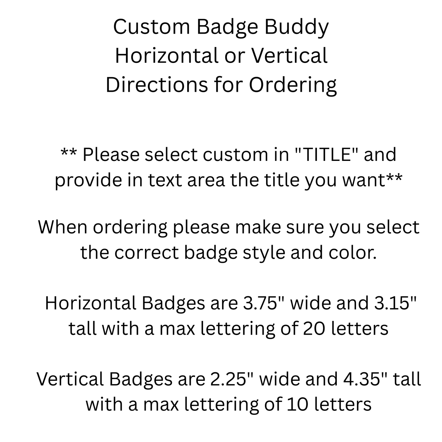 Badge Buddy Title Cards, Custom Badge Buddies