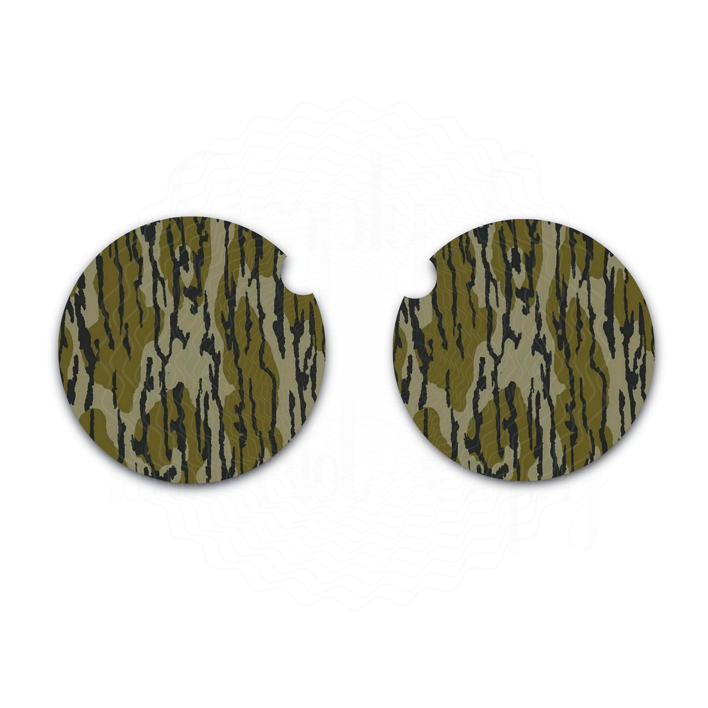 Bottomland Inspired Camo Car Coasters, Interior Auto Accessories, Set of Two