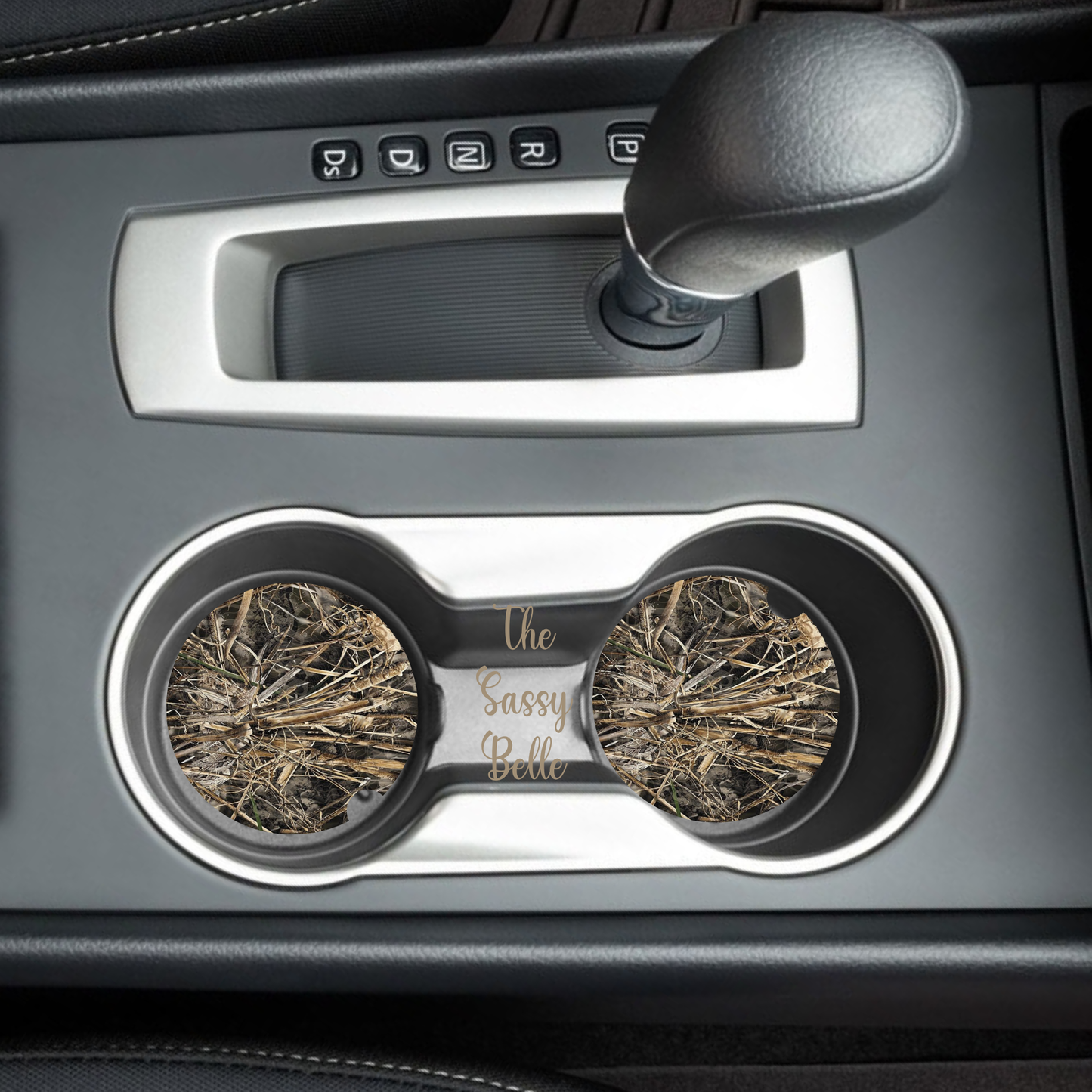 Max Seven Inspired Camoflauge Car Coasters, Neoprene Car Coasters Set of Two, Interior Auto Accessories