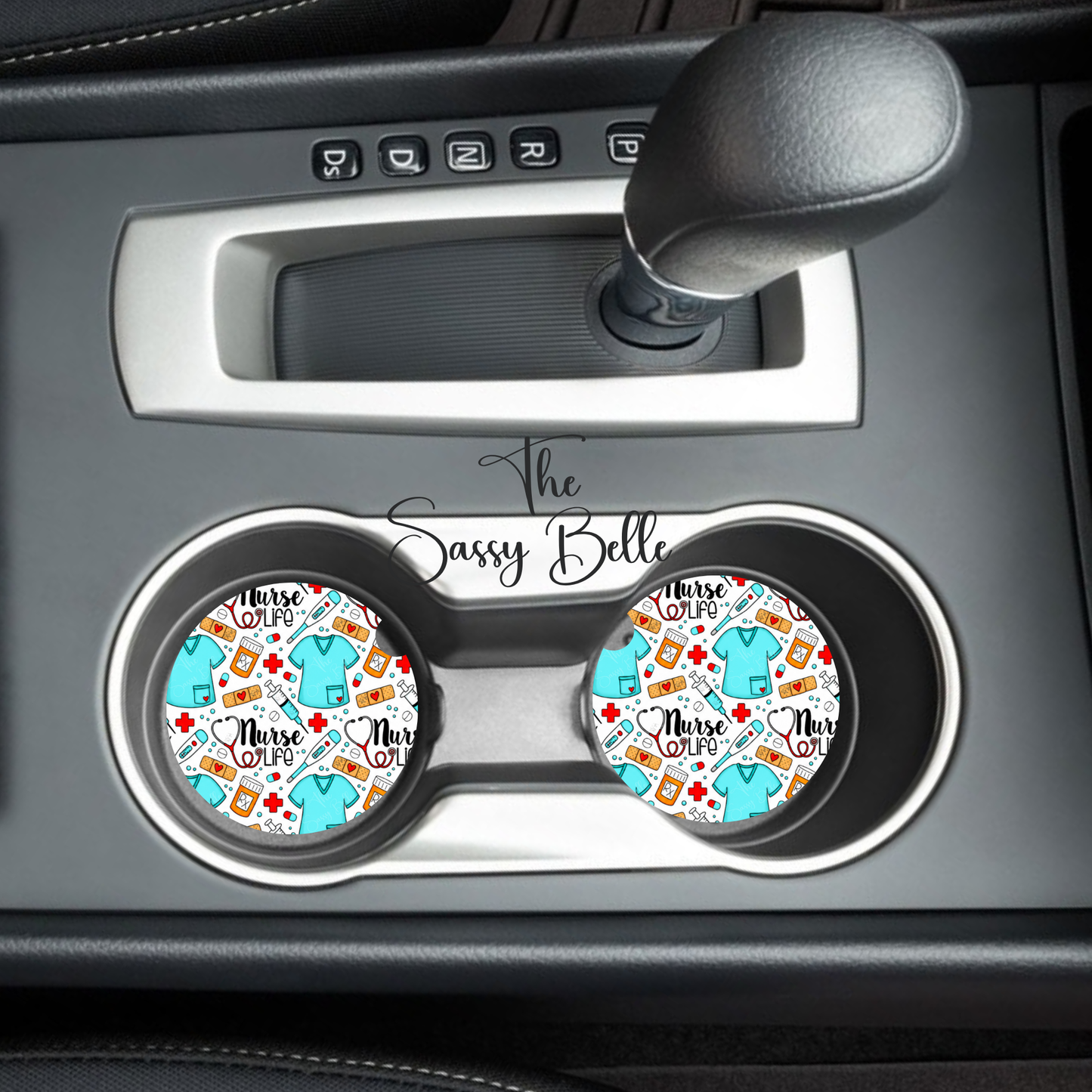 Nurse Life Car Coasters Set of 2 | Nurse Gift Neoprene Cup Holder Coasters for Nurses